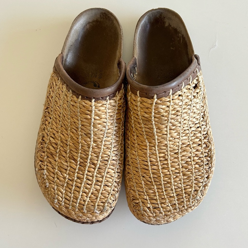Birkenstock Betula clog sandals woven straw jute slip on shoes